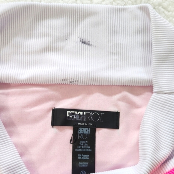 New!Beach Riot Emmy‎ Bottom Neon  Pink White Bikini bottoms - Picture 9 of 11